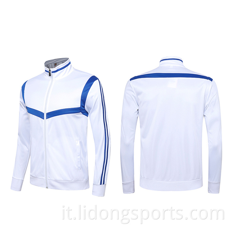 Produttore di giacche per zip sport con pista satinata personalizzata per lo sport personalizza il tuo nome e il logo della squadra